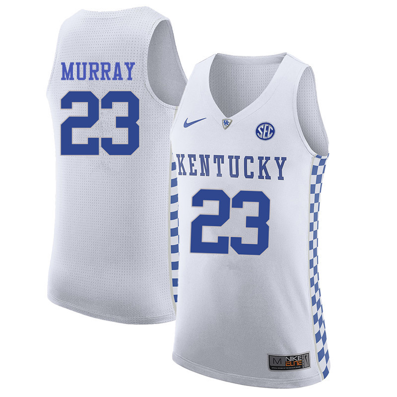Men Kentucky Wildcats #23 Jamal Murray College Basketball Jerseys-White